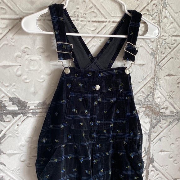 Vintage Denim - Vintage 90s corduroy plaid floral overalls one of a kind find! Cottage core